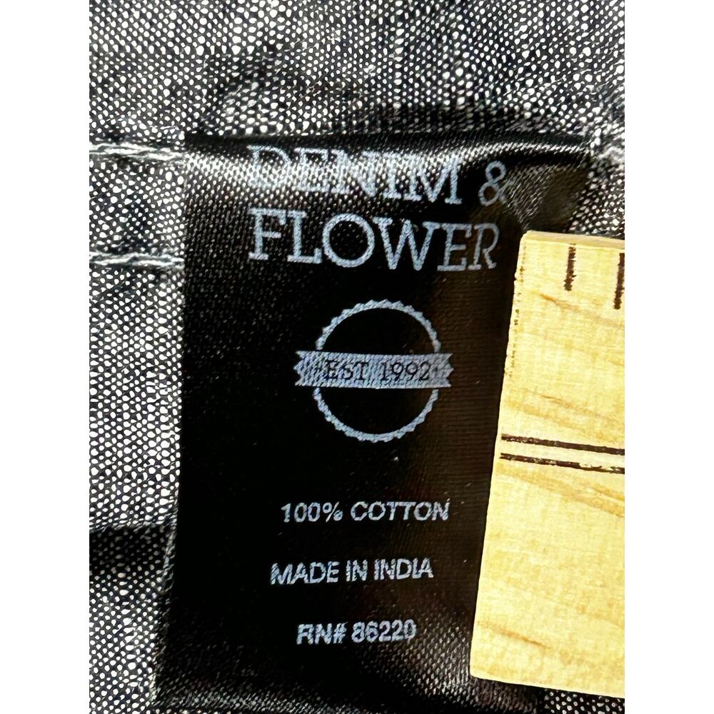 Denim & Flower Slim Fit Floral Button Up Shirt Gray Men's Medium - Picture 5 of 8